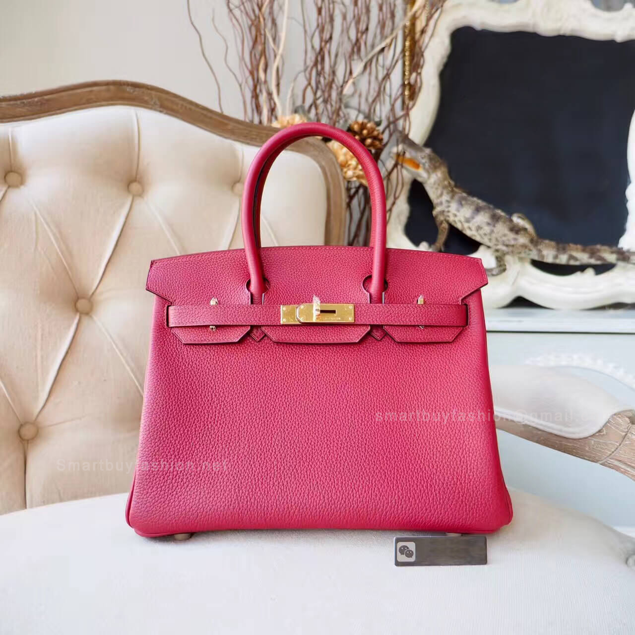 Hermes Birkin 30 Handbag in k1 Rouge Grenat Togo GHW